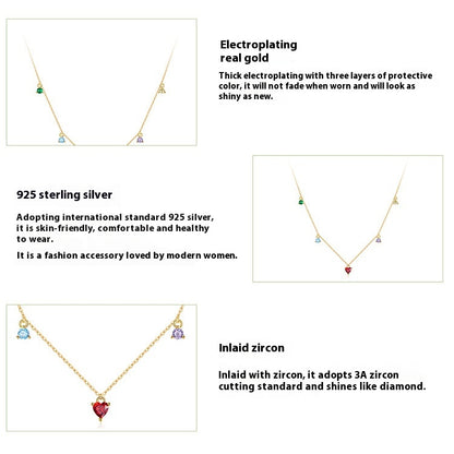 Collana zirconi colorati argento