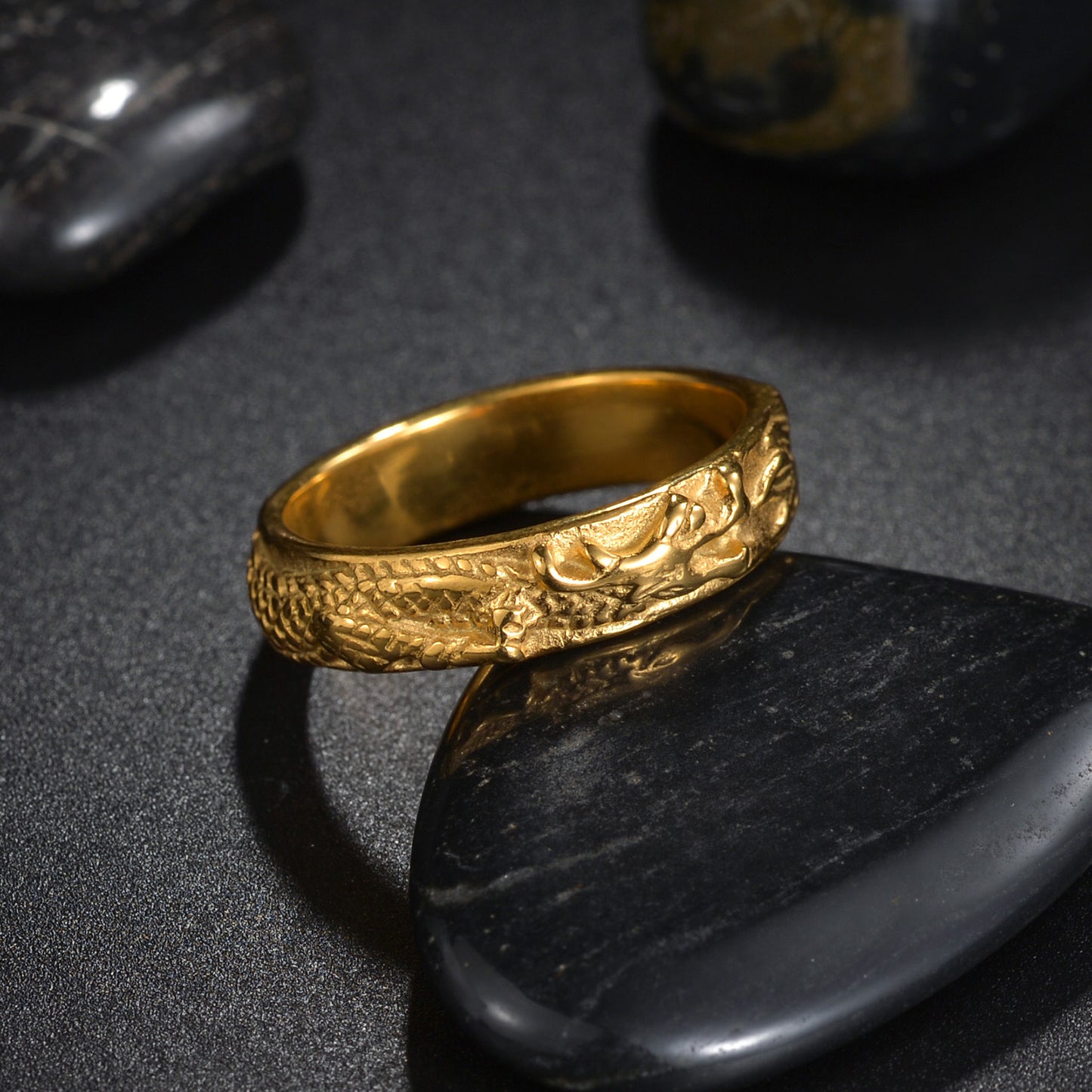 Anello drago titanio
