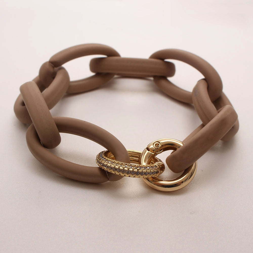 Bracciale geometrico zircone in resina