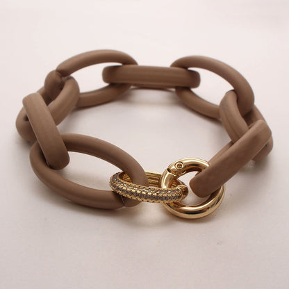 Bracciale geometrico zircone in resina