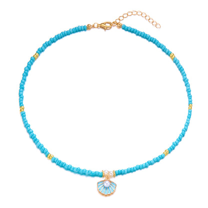 Collana conchiglia e perla stile nautico