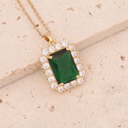 Collana smeraldo e zircone
