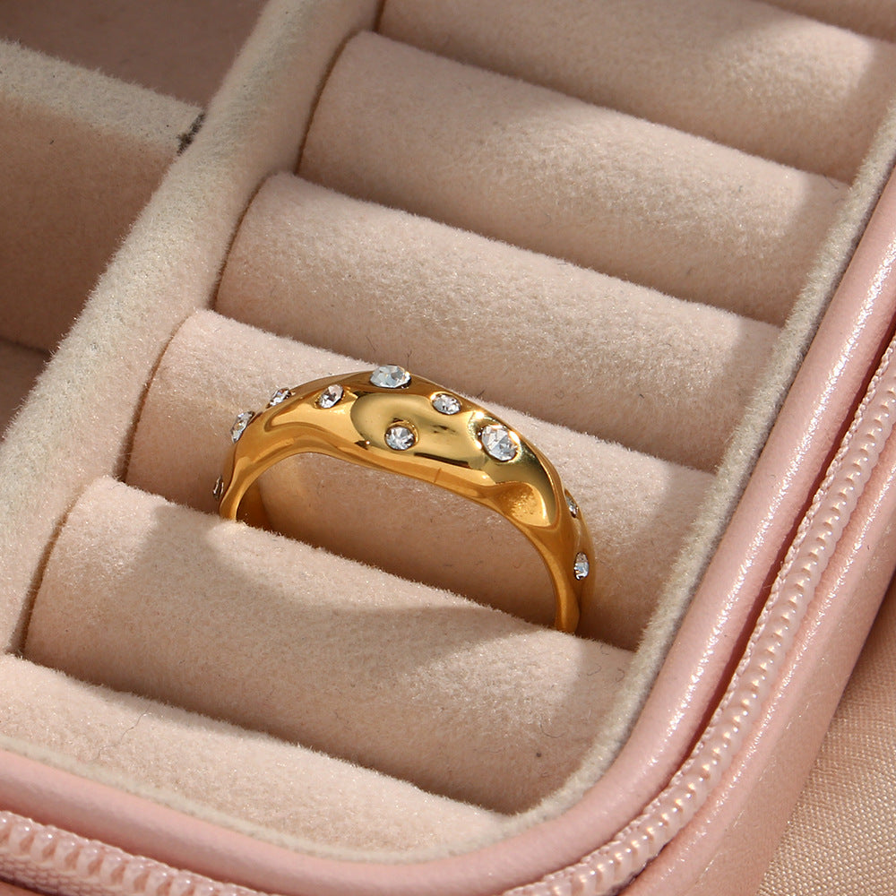 Anello zirconi placcato oro
