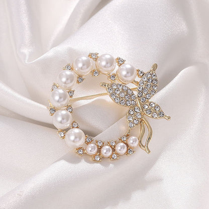 Spilla perla strass