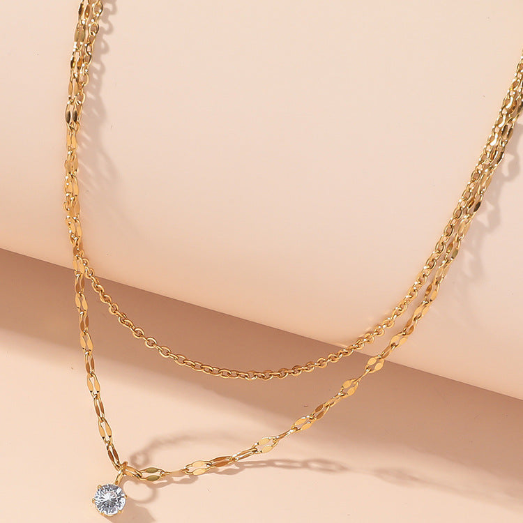 Collana titanio e cristalli