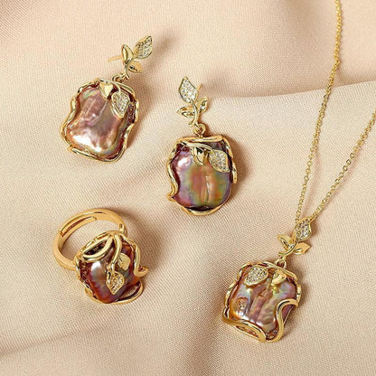 Collana perle barocche viola