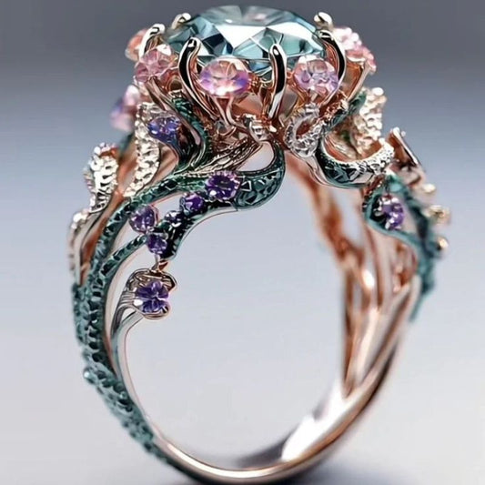 Anello fiore topazio
