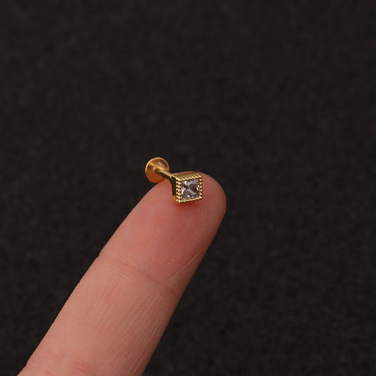Orecchini fiore zircone labret