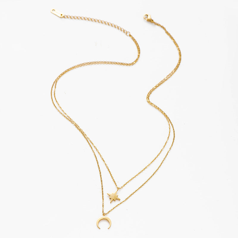Collana luna e stella ciondoli