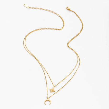 Collana luna e stella ciondoli
