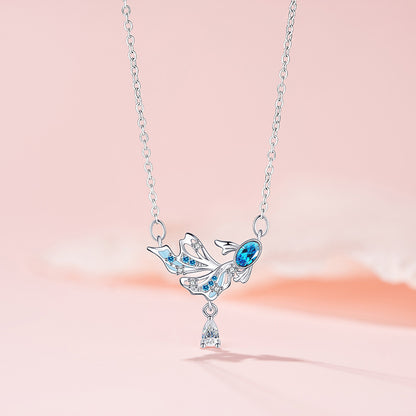Collana farfalla con pesce e zirconi