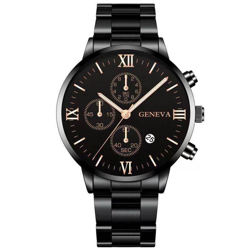 Orologio uomo acciaio con calendario tre quadranti