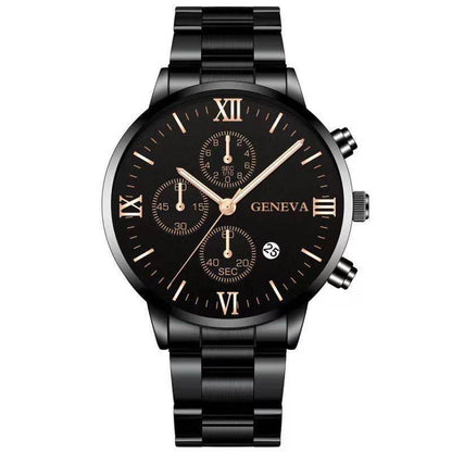 Orologio uomo acciaio con calendario tre quadranti