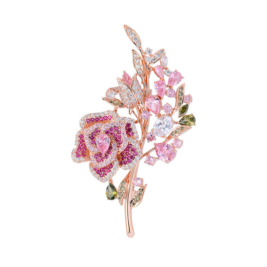 Spilla fiore zirconi