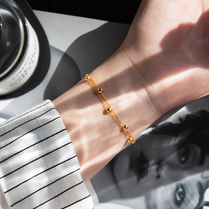 Bracciale doppio strato dorato