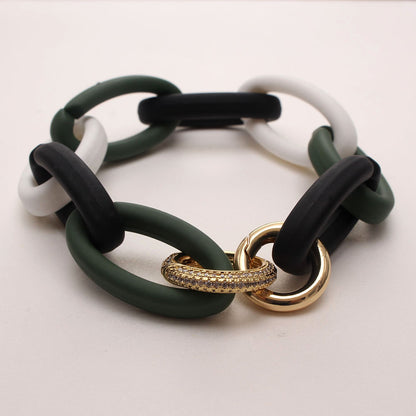 Bracciale geometrico zircone in resina