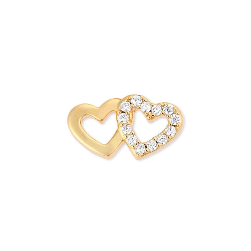 Collana cuore zirconi corta