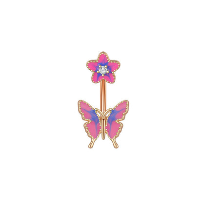 Piercing ombelico farfalla gocciolante