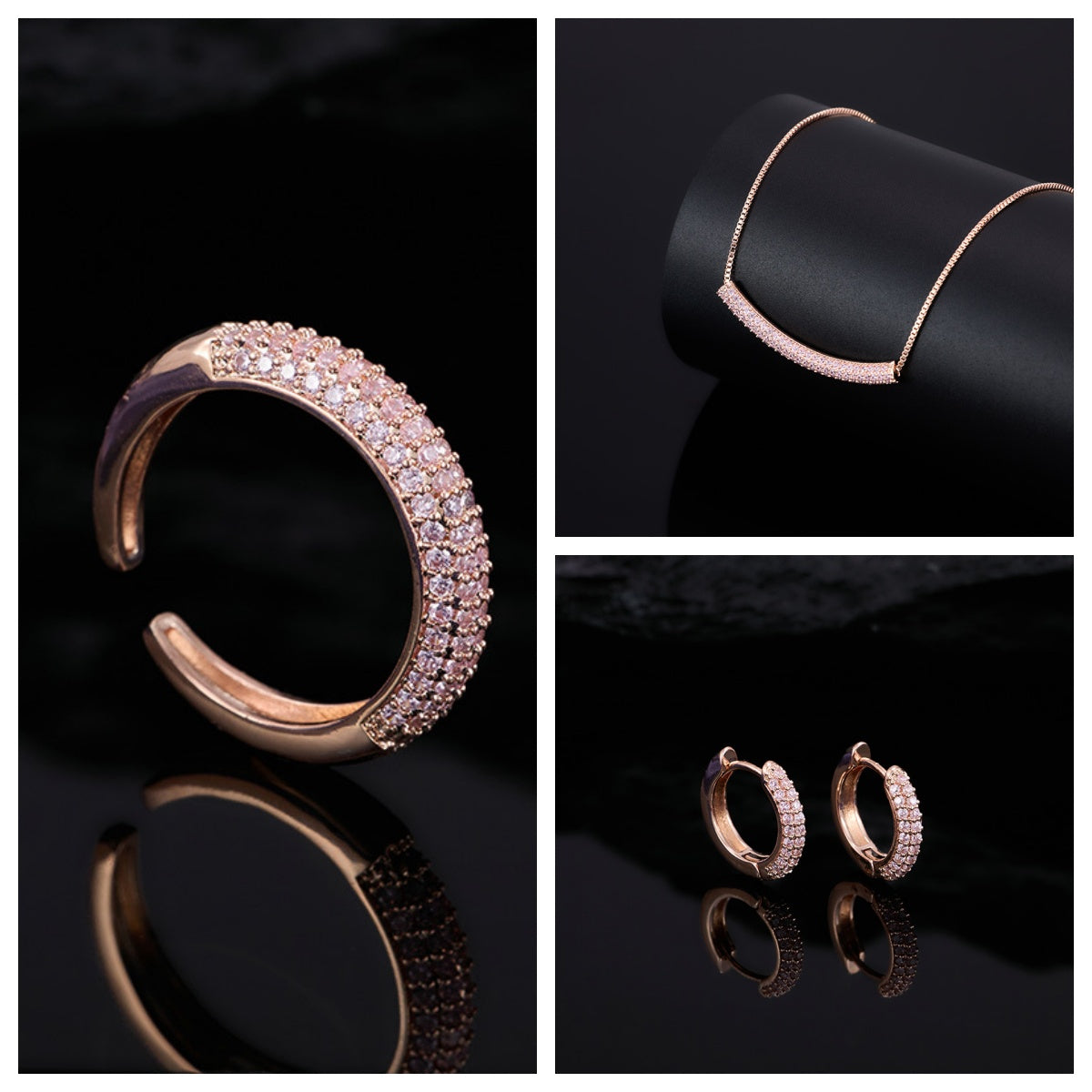 Set collana, orecchini e anello turchese