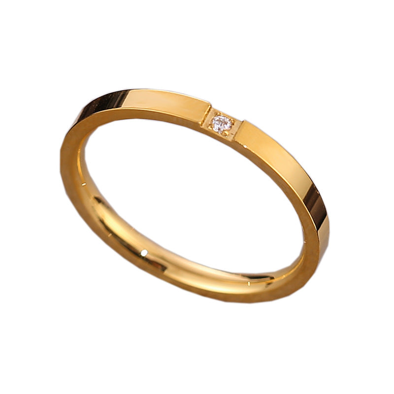 Anello zirconi di coppia in titanio