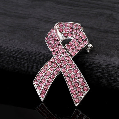 Spilla fiocco rosa