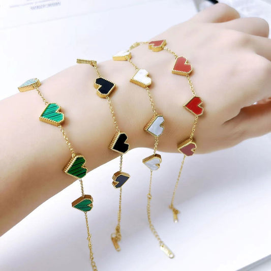 Bracciale cuore acciaio titanio