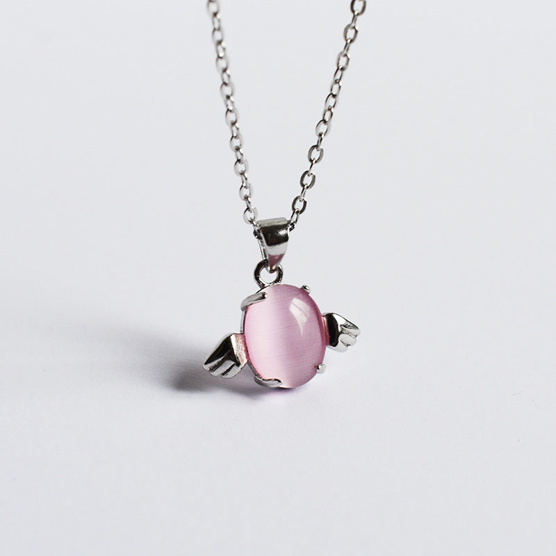 Collana pendente angelo opale