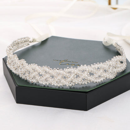 Diadema fiore perline