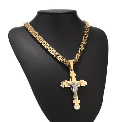 Collana con ciondolo croce acciaio inox