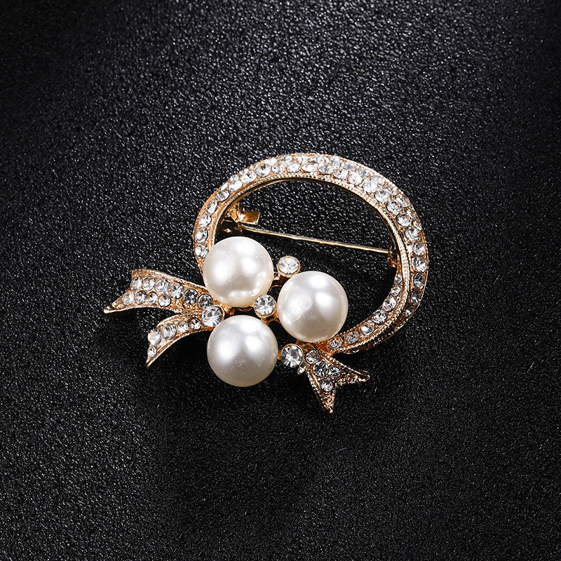 Spilla perla strass
