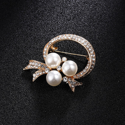 Spilla perla strass