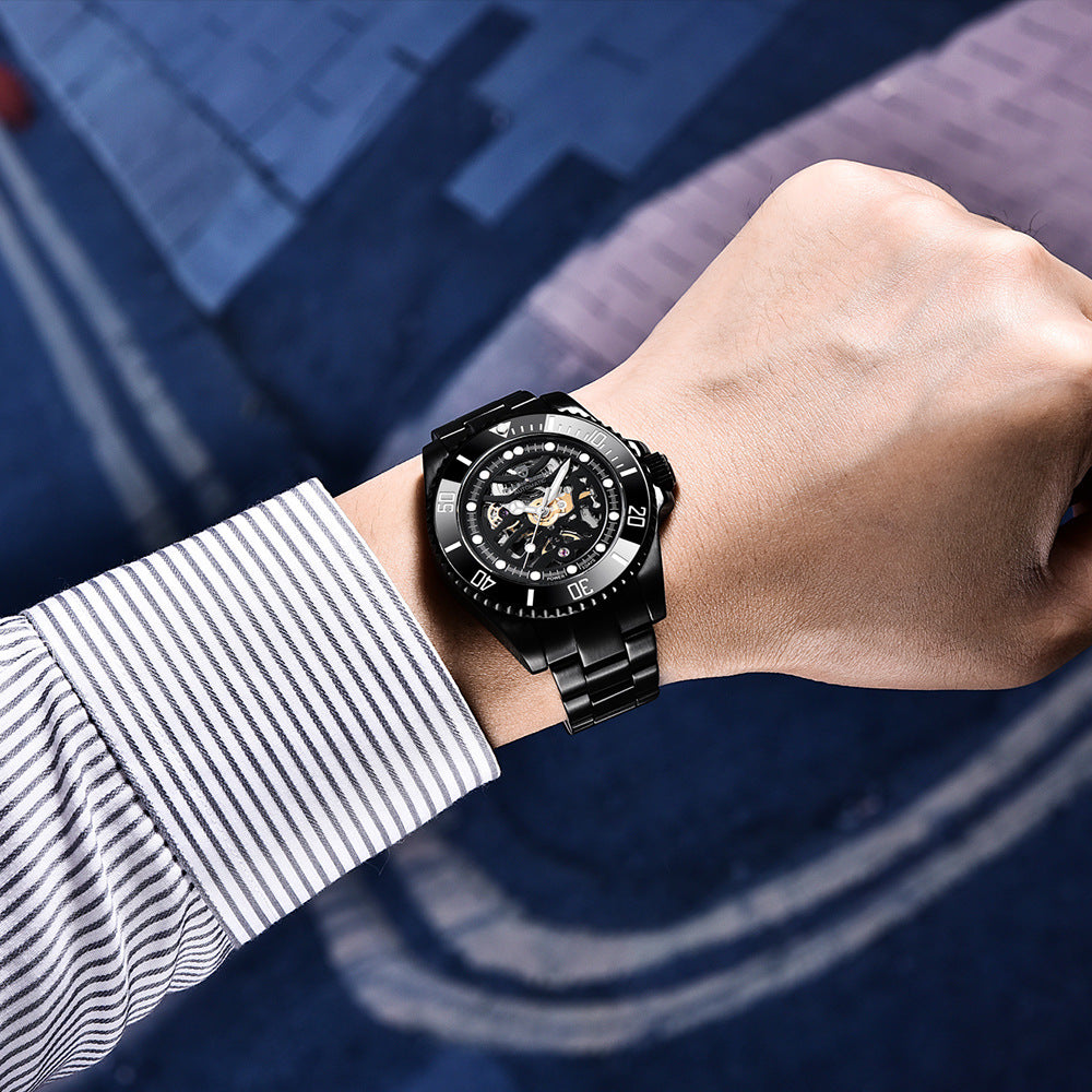 Orologio meccanico cinturino acciaio