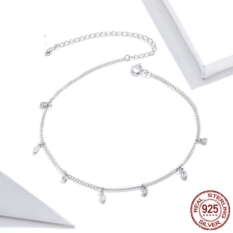 Cavigliera con nappa argento