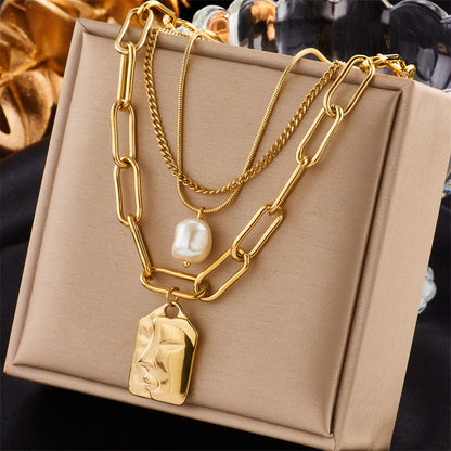Collana doppio pendente quadrato