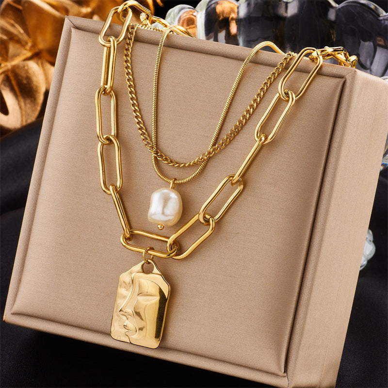 Collana doppio pendente quadrato