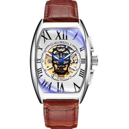 Orologio meccanico trasparente quadrato