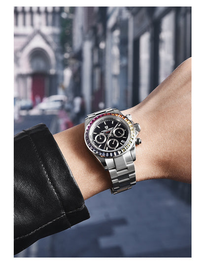 Orologio uomo acciaio cristalli
