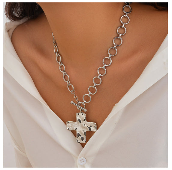 Collana croce metallo da donna