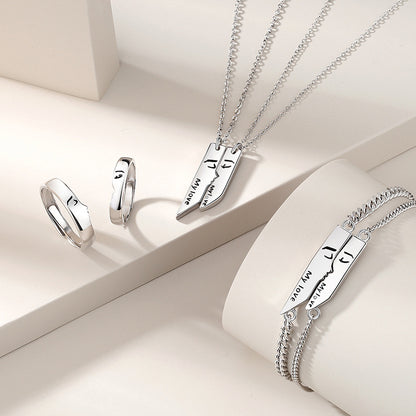 Braccialetto lettere argento