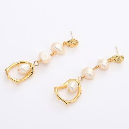 Orecchini perla d'acqua dolce oro
