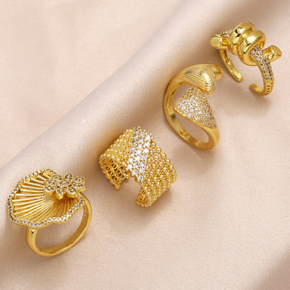 Anello amore zirconi dorato