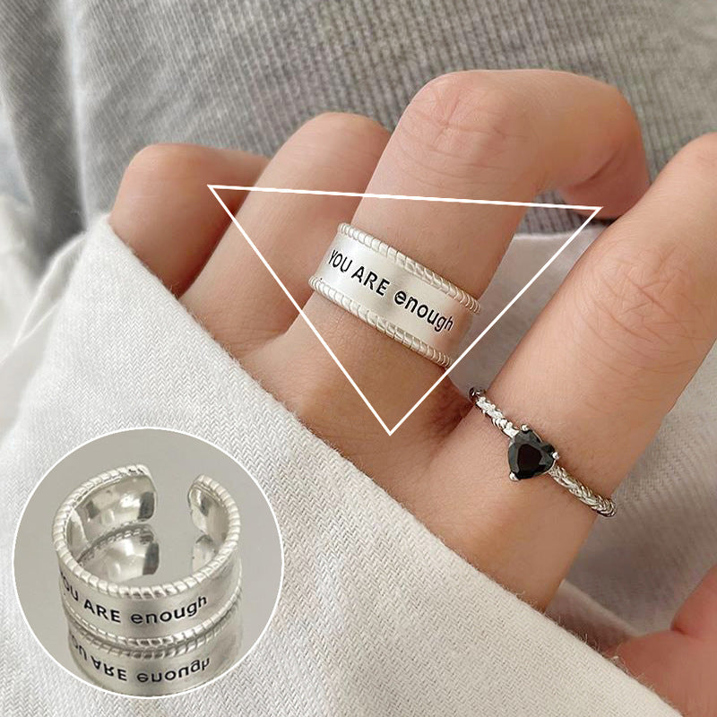Anello aperto geometrico argento
