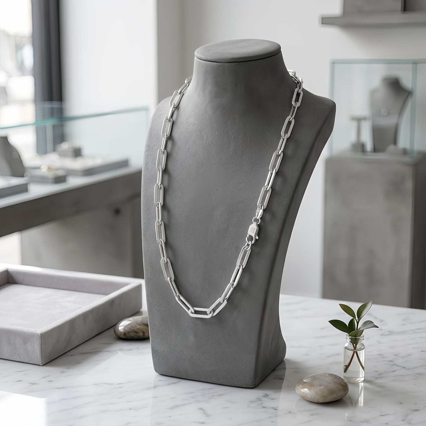 Collana argento maglie