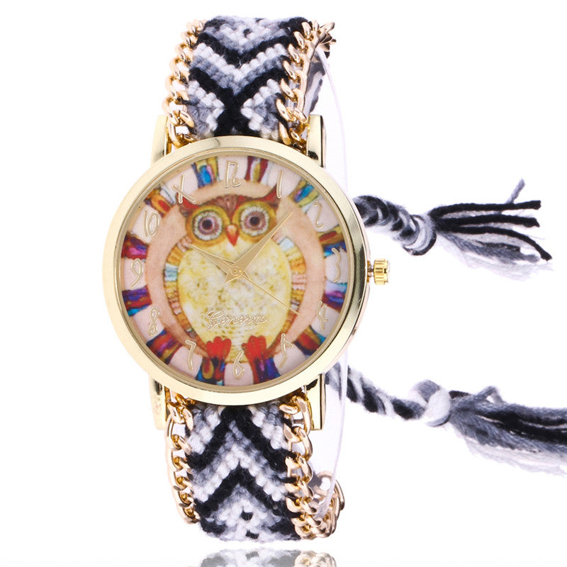 Orologio bracciale donna treccia etnica