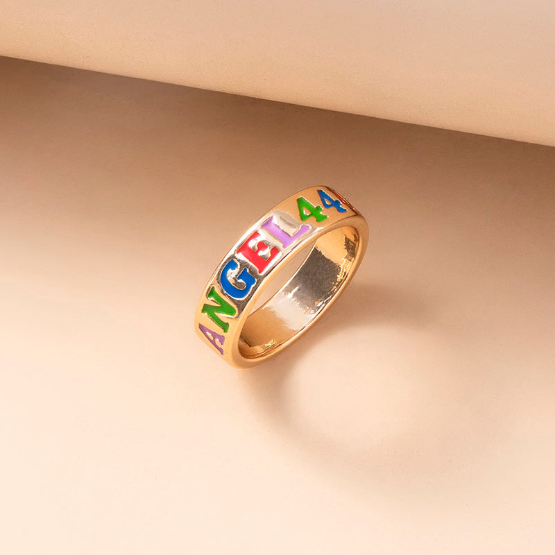 Anello smalto numeri colorati