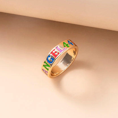 Anello smalto numeri colorati