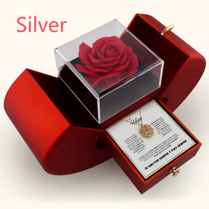 Collana Cuore Quadrifoglio Zircone