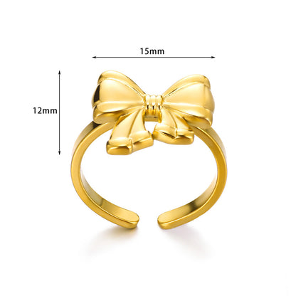Anello acciaio titanio con fiocco