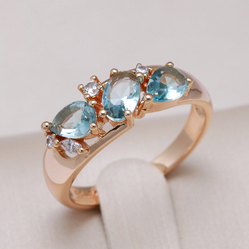 Anello Oro Rosa con Zircone