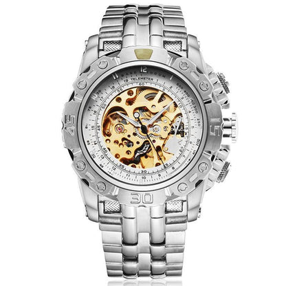 Orologio meccanico traforato acciaio